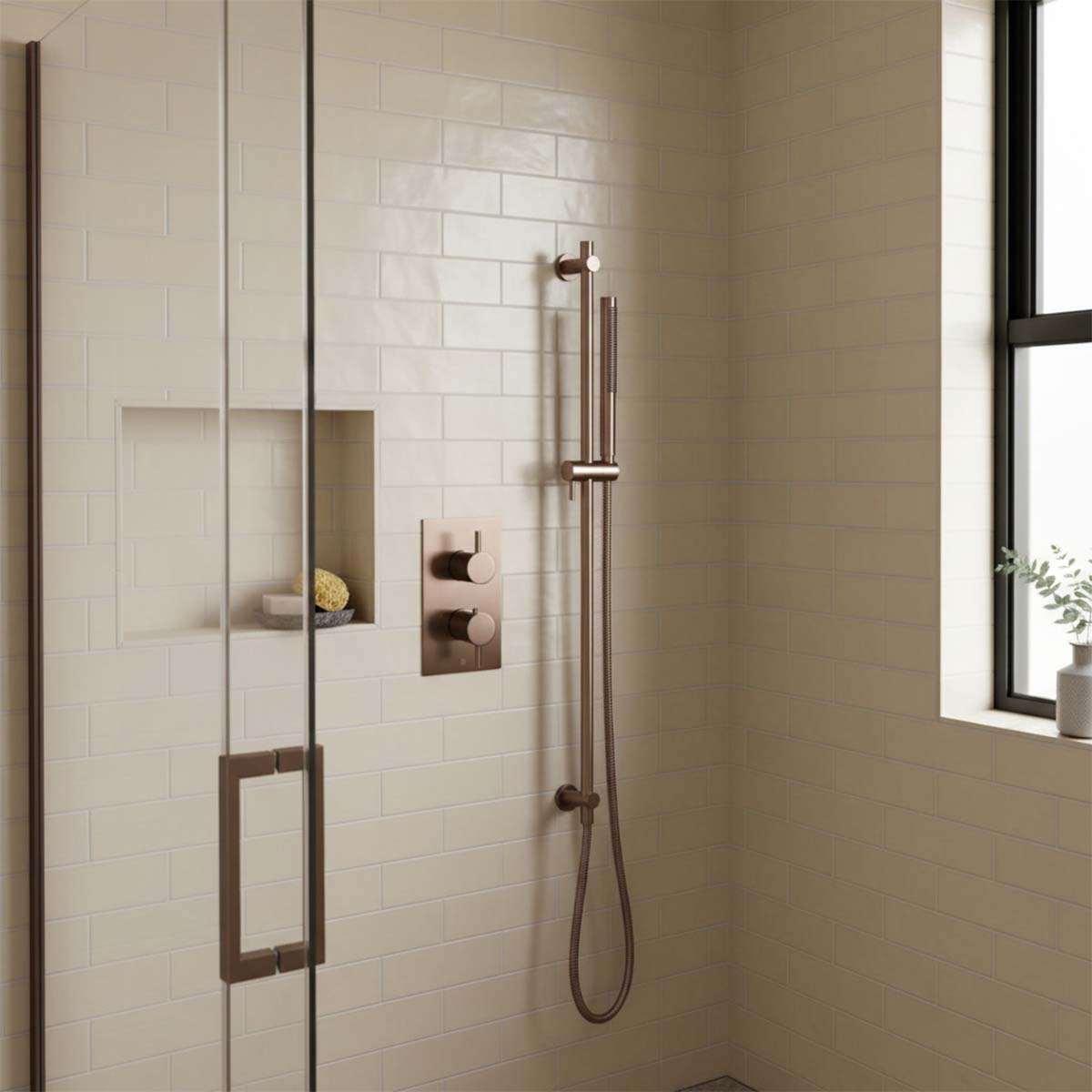 bronze shower rail