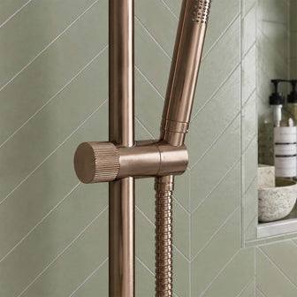 Brushed Bronze Slide Rail with Single Function Shower Handset and Outlet Secondary image