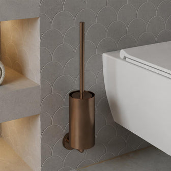 bronze toilet brush holder set Main image