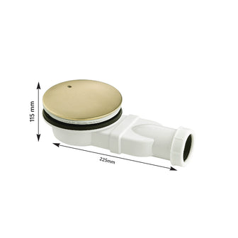 Brushed Brass Shower Set: Thermostatic Valve, Round Head, and Slim Waste Secondary image
