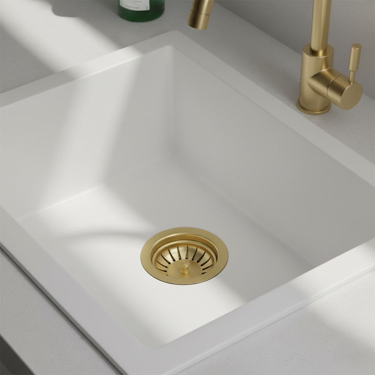 kitchen sink waste brushed brass
