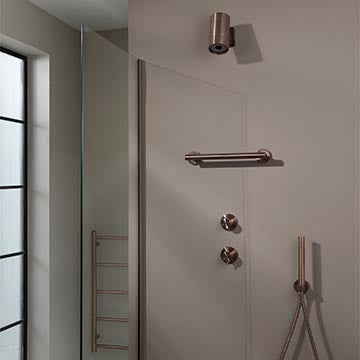 Brushed Bronze Towel Rail Shower Set 