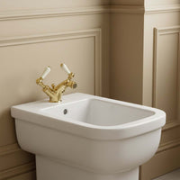 Gold Bidet Mixer Tap with Pop Up Waste
