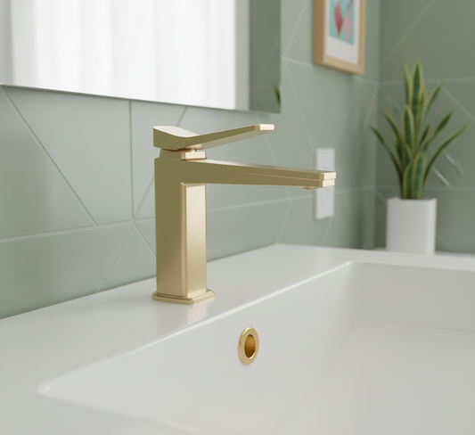 Deck Mounted Basin Tap - Brushed Brass