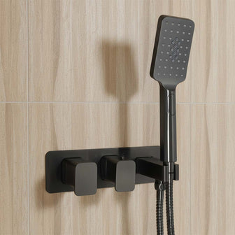 2 Outlet Thermostatic Shower Valve with Handset and Shower Hose Secondary image