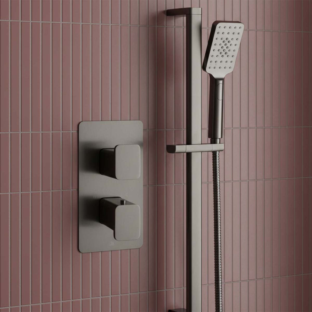 brushed black 2 way vertical concealed shower valve 