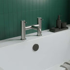 brushed black 2 hole bath filler tap  deck mounted