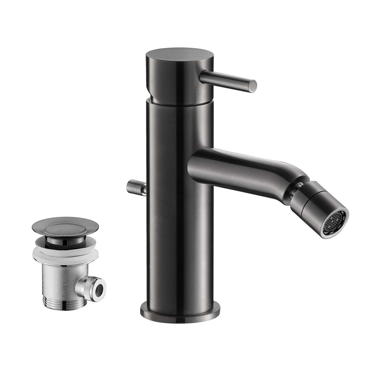 brushed black bidet mixer tap 