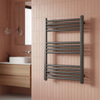 brushed black dual fuel towel radiator 