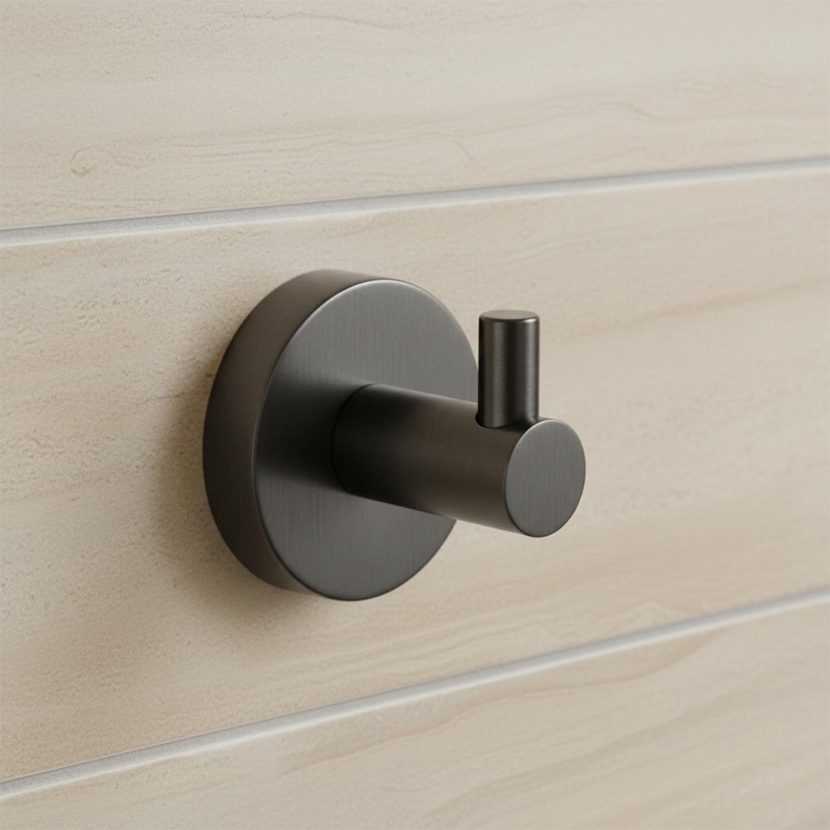 brushed black single towel hook