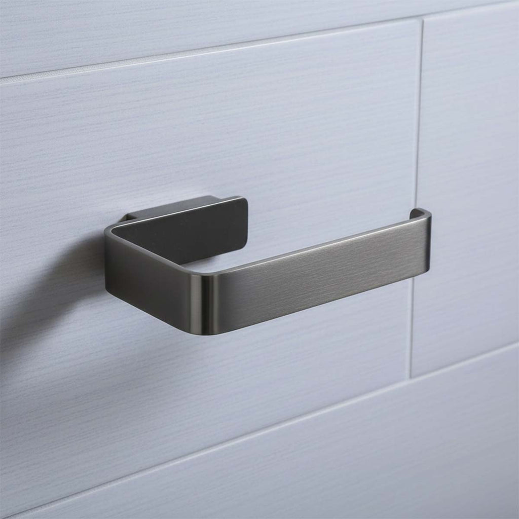 brushed black toilet roll holder 