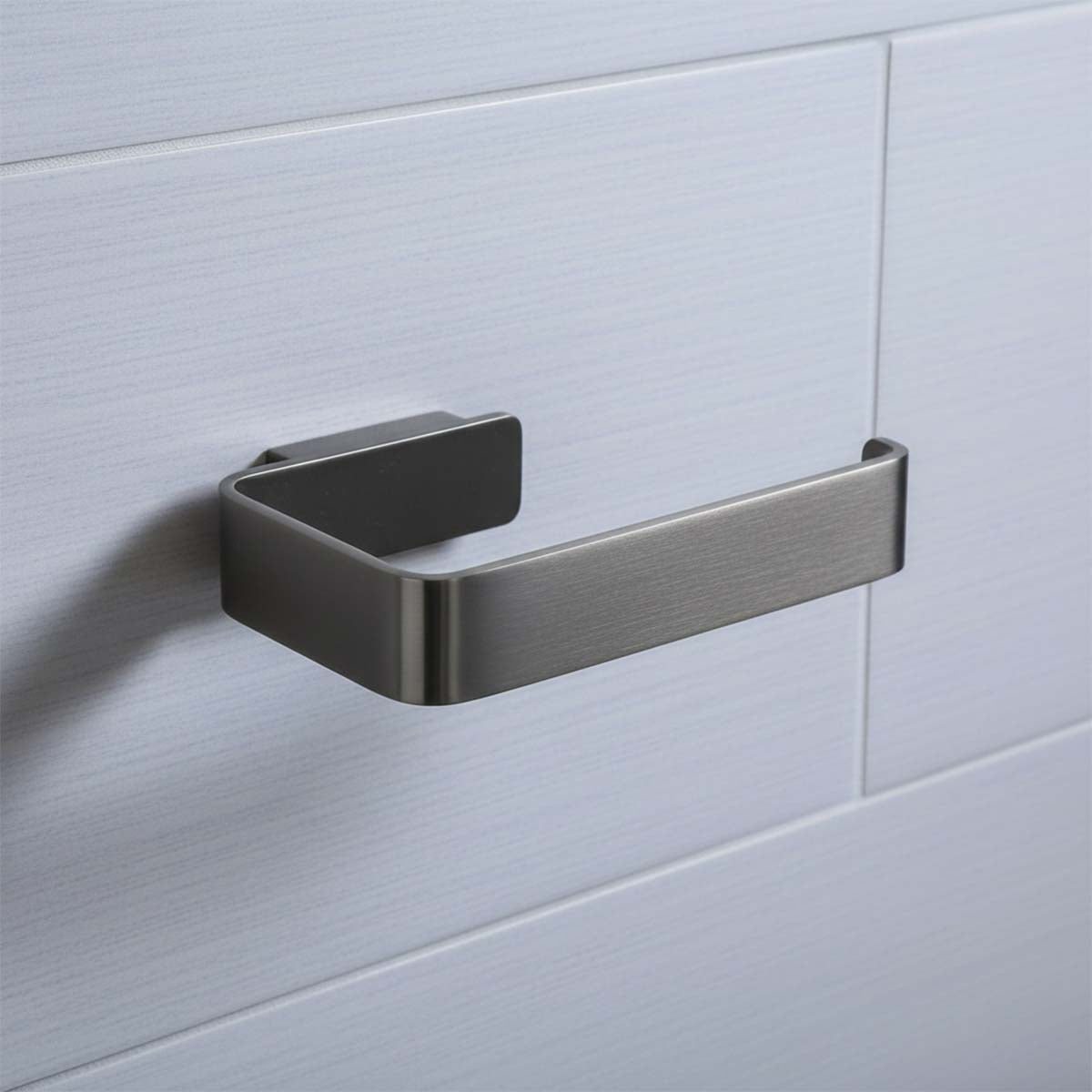 brushed black toilet roll holder 