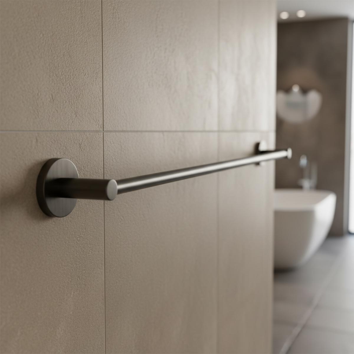 brushed black towel holder bar