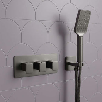 gunmetal two outlets concealed shower mixer valve Main image