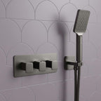 brushed black two outlets concealed shower mixer valve