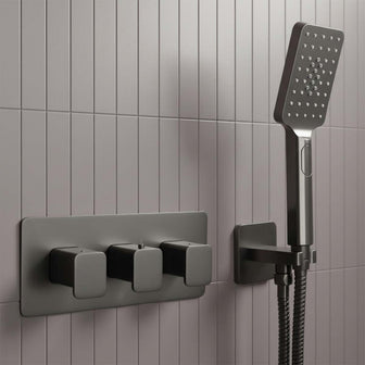 Concealed 3-Outlet Black Thermostatic Shower Valve Secondary image