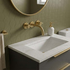 brushed brass 250mm wall mounted basin tap