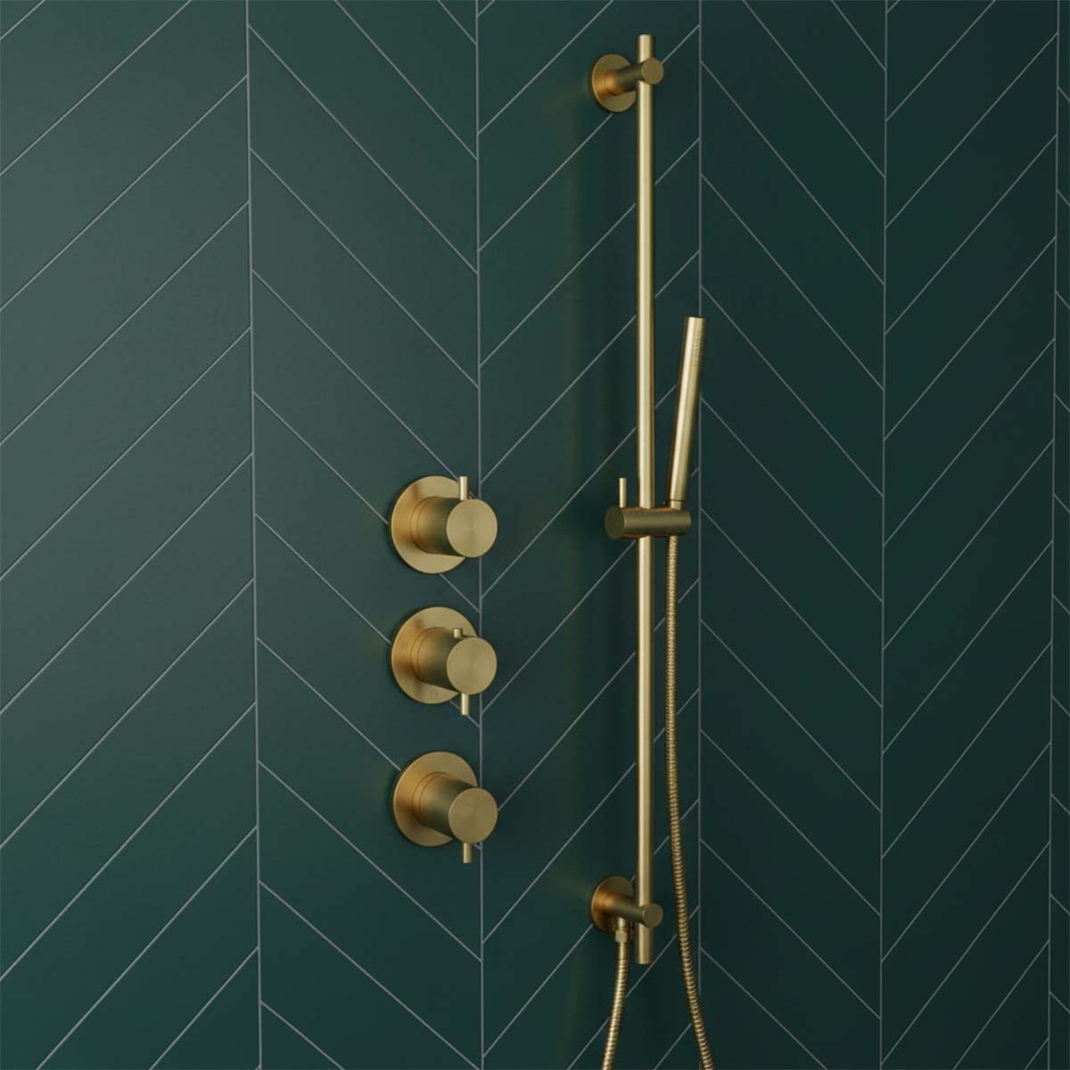 brushed brass 3 way concealed shower valve 
