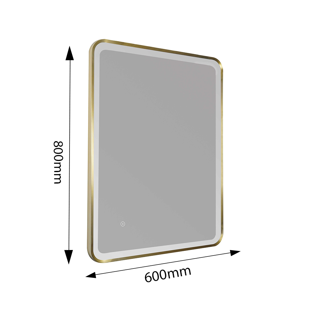 brushed gold bathroom mirror with LED