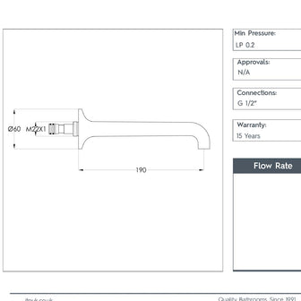 Brushed Brass Wall Mounted Basin Spout Secondary image