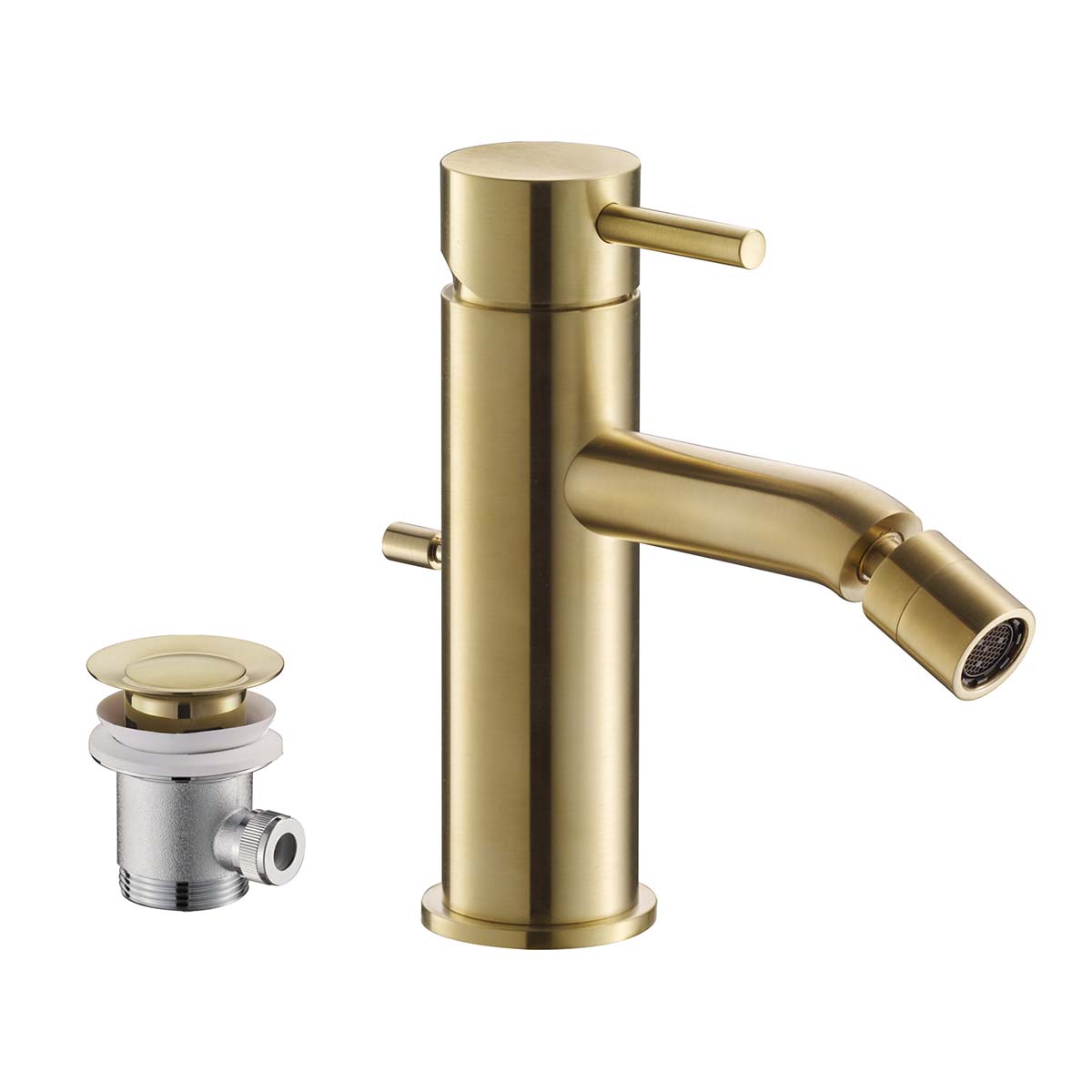brushed brass bidet mixer tap