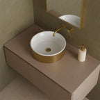 brushed brass ceramic counter top sink 