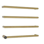 brushed brass designer electric towel rail with thermostat