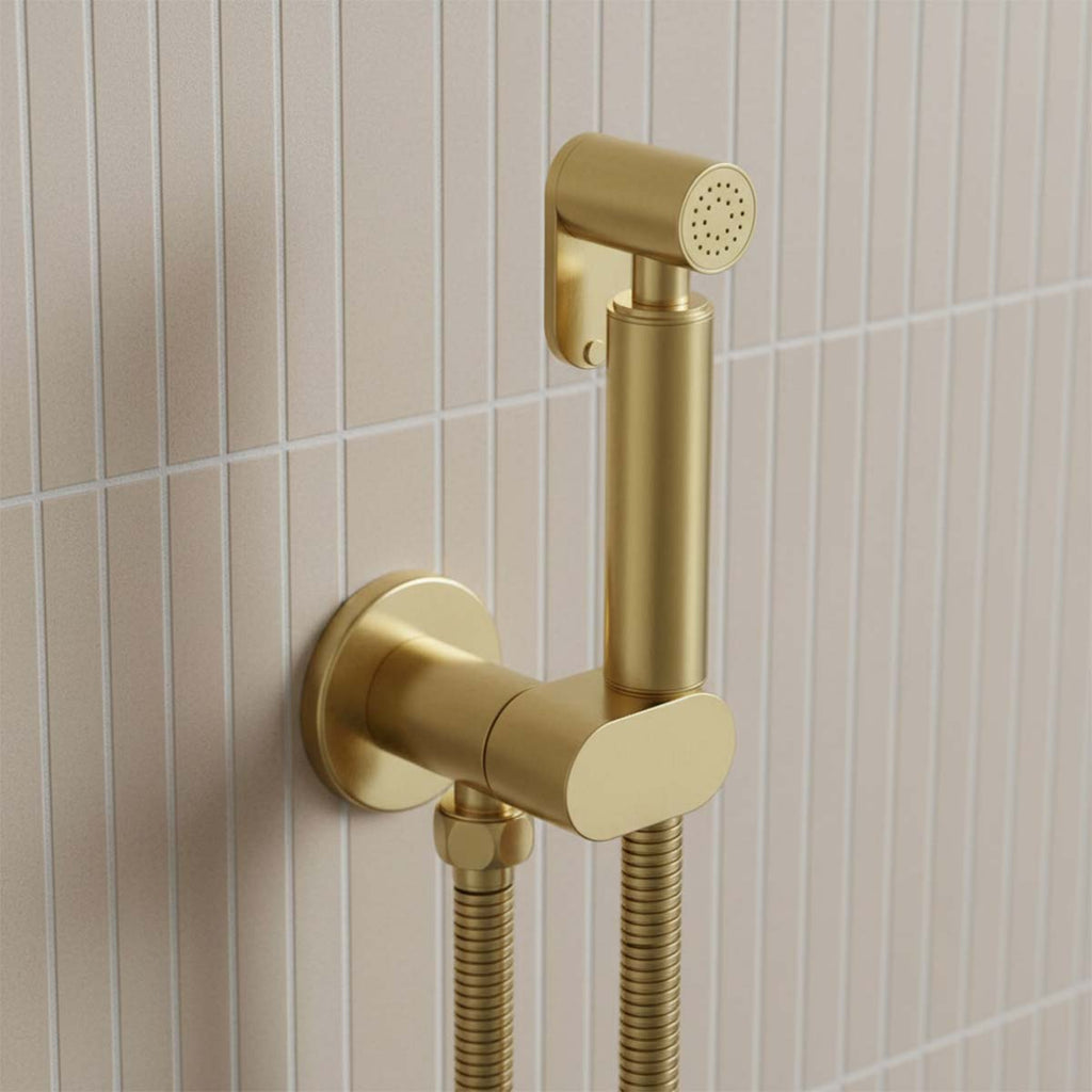 brushed brass douche kit