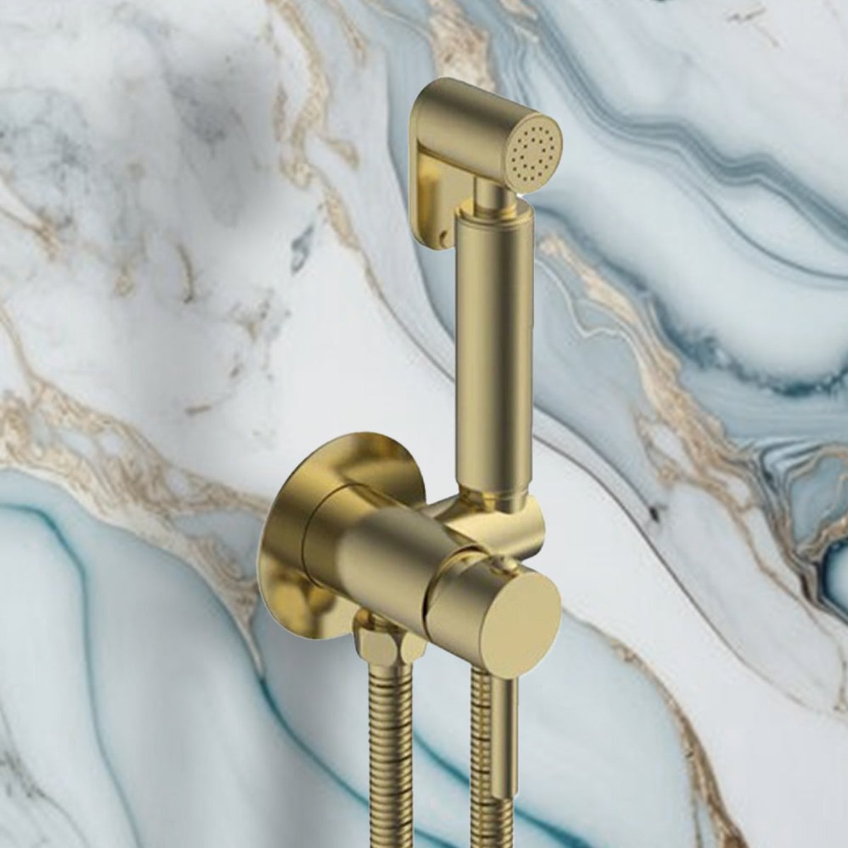 brushed brass douche spray