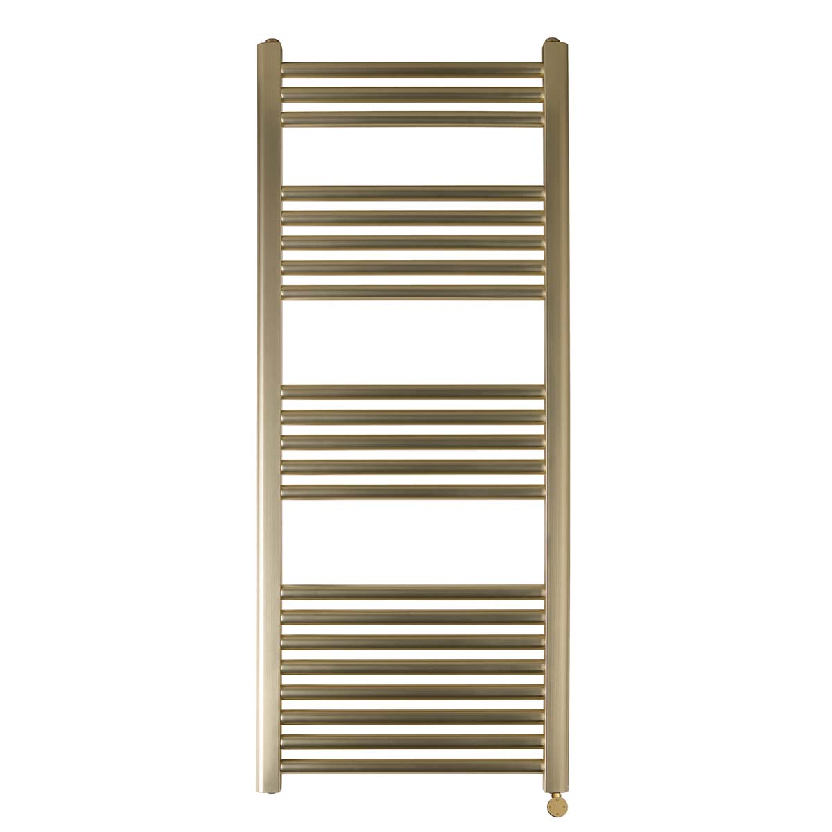 brushed brass electric bathroom towel rail