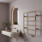 brushed brass electric heated towel heater
