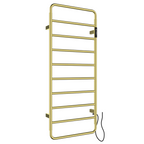 brushed gold heated towel rail electric