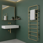 brushed brass electric towel rail
