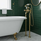 brushed brass Victorian freestanding bath tap