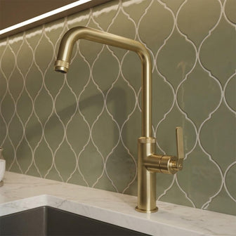 brushed brass kitchen tap Main image