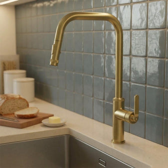 brushed brass kitchen tap pull out Main image