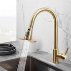 luxury gold kitchen taps