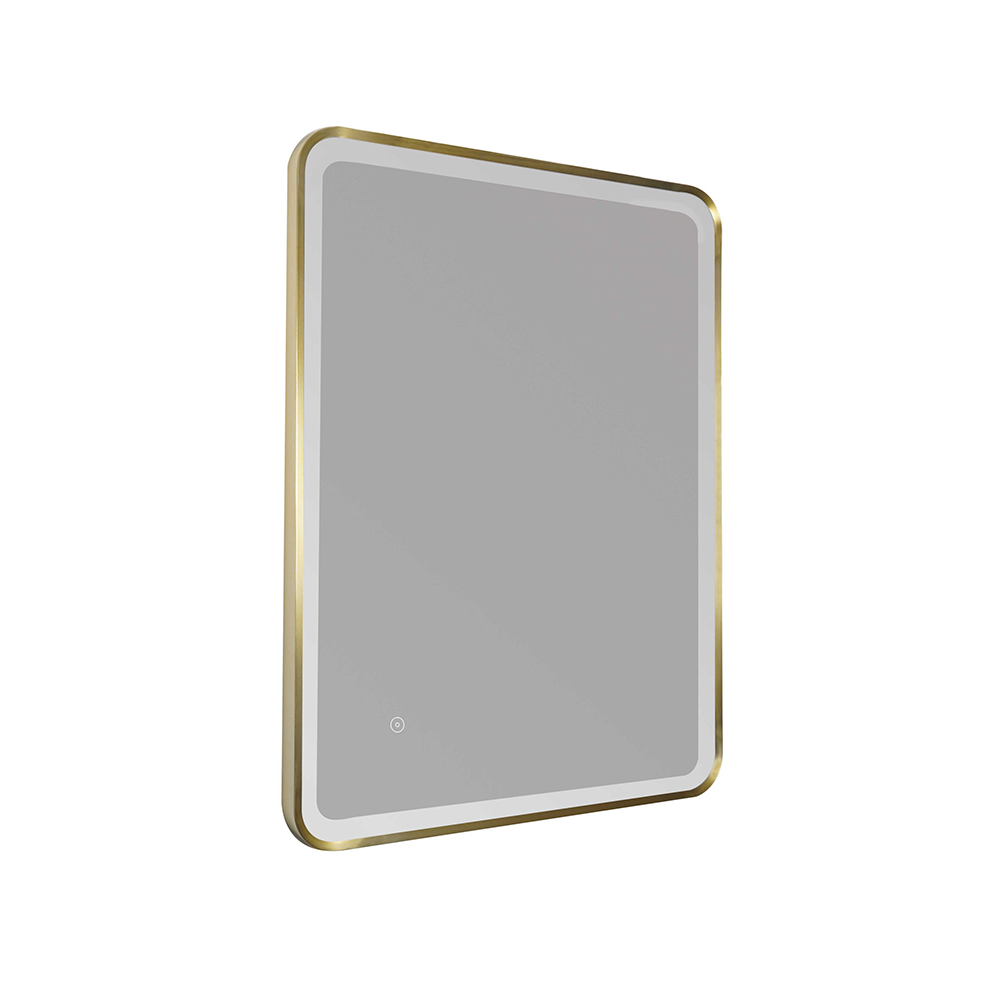 Rectangular Gold Frame LED Bathroom Mirror with Demister and Touch Sensor Secondary image