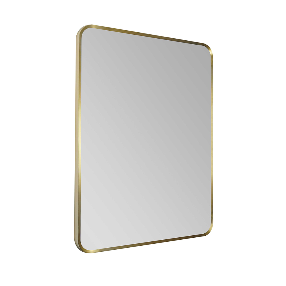 brushed gold rectangle mirror