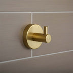 brushed brass single robe hook 