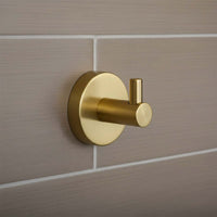 brushed brass single robe hook 
