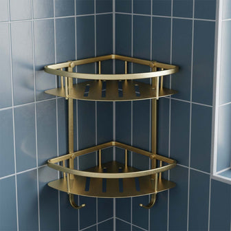 brushed brass shower basket uk Main image