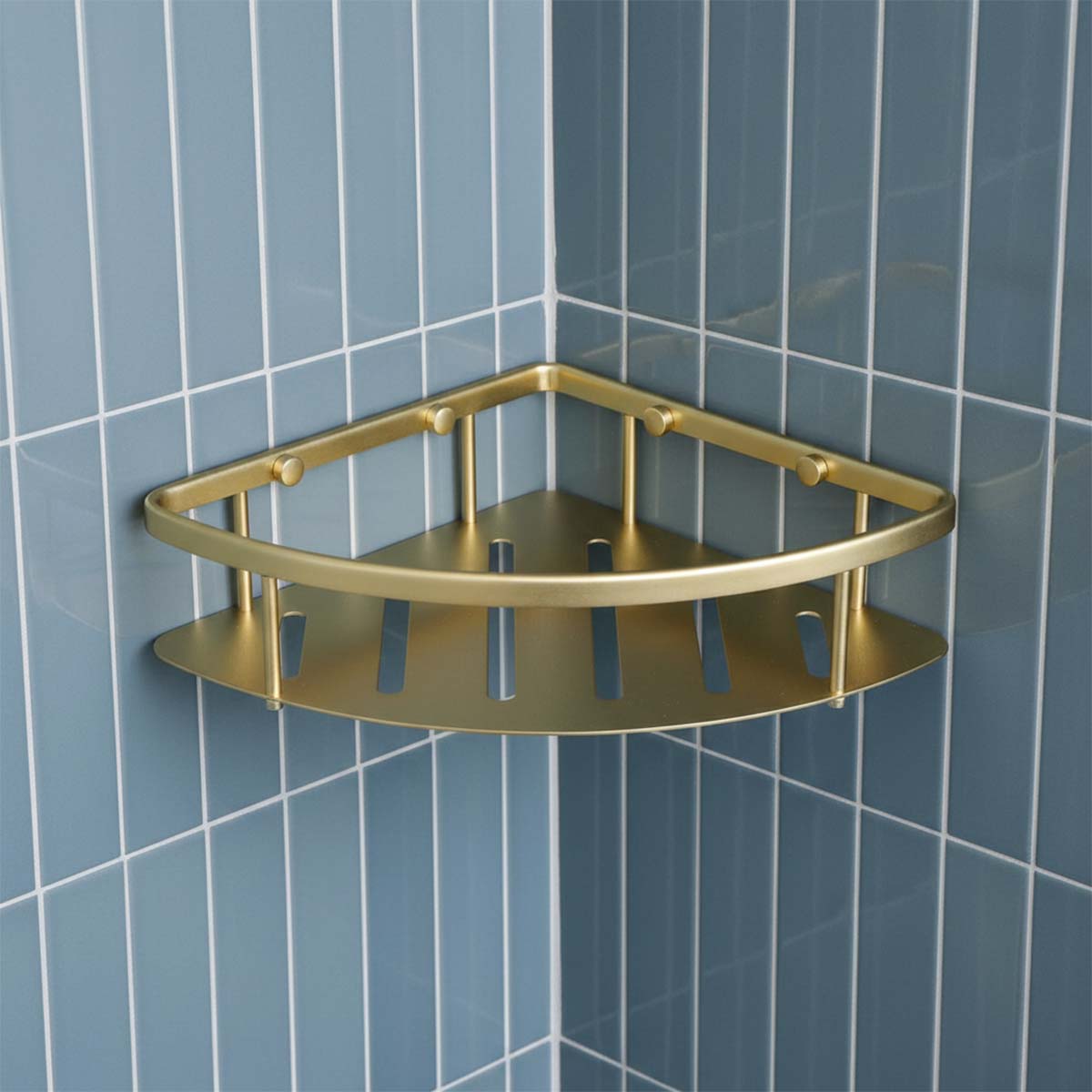 brushed brass shower caddy Main image
