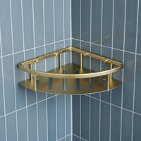 brushed brass shower caddy