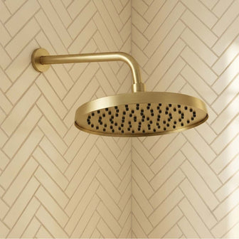 brushed brass shower head with easy to clean nozzles 260mm Main image