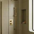 brushed brass shower riser rail slider