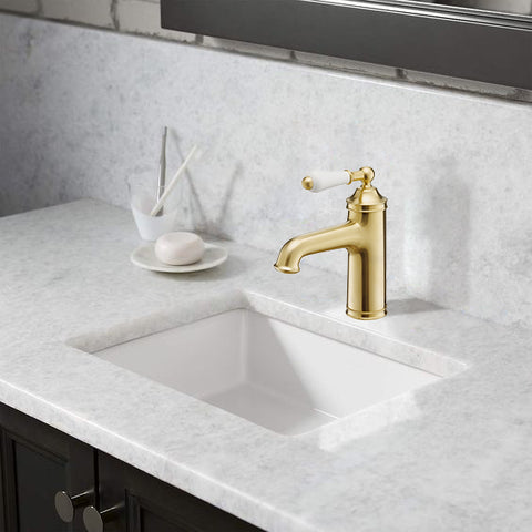 Traditional Single Lever Brushed Brass Mono Basin Mixer Tap