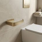 brushed brass square toilet roll holder 