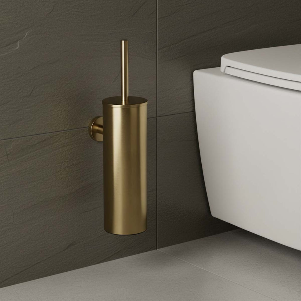 brushed brass toilet brush