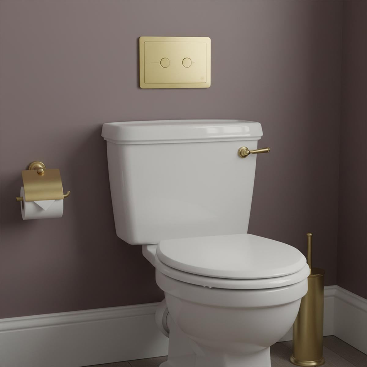 brushed brass toilet flush plate 